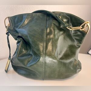 Badgley Mischa large green leather hobo with gold hardware.